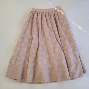 Gunne Sax Blush Floral A-Line Skirt